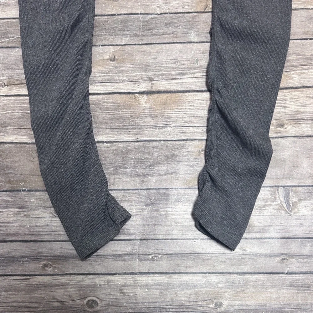 Alo Yoga Goddess Bhakti Ruched Ribbed Cinched Leggings Grey Purple Orange Large